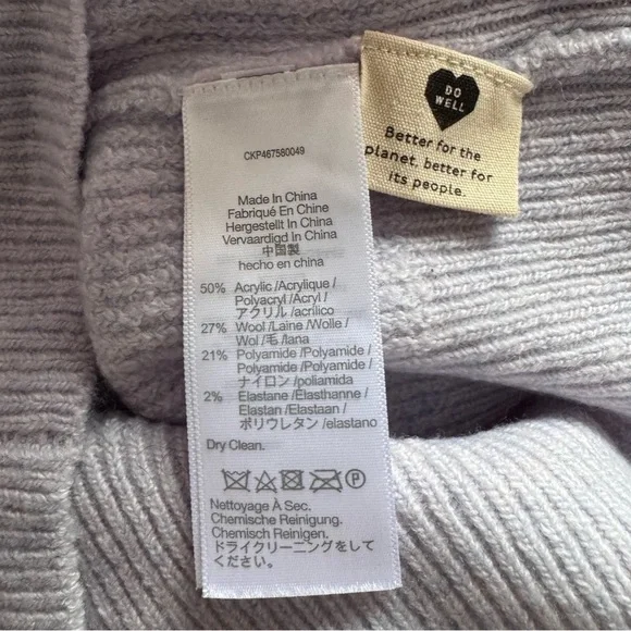 Madewell Melwood Square Neck Wool Blend Sweater in Coziest Yarn Lilac Small - Picture 8 of 10